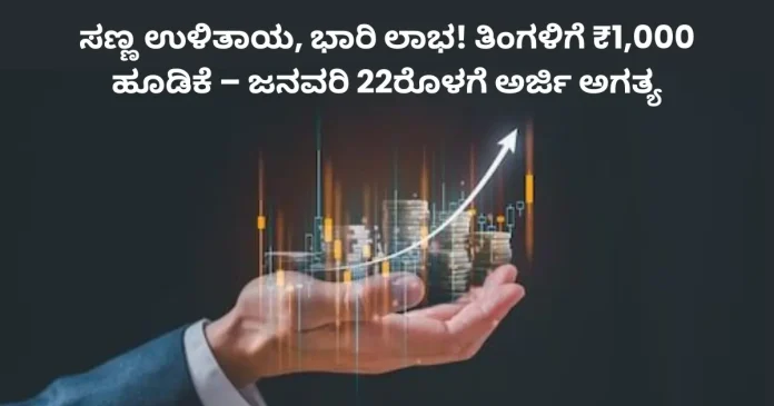 small monthly investment 1000 rupees big profit apply before jan 22